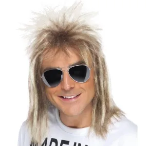 80s Mullet Wig Adult Ash Blonde