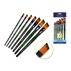 Artist Brush Set: 'Fierce' Art Set Wood Handle-Angular, x7