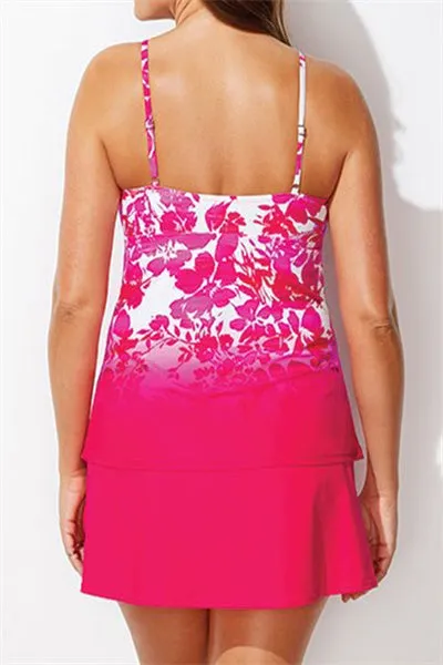 Aubade Cup Sized Tie Front Underwire Tankini with Sorbet Side Slit Skirt