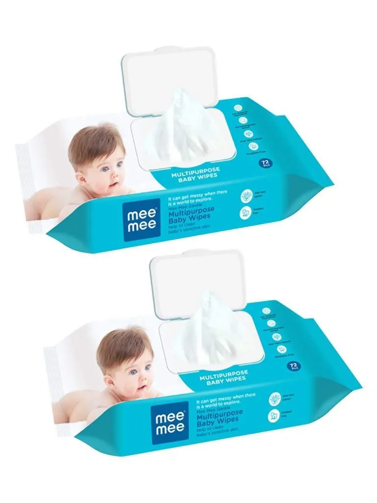 Baby Gentle Aloe Vera Premium Wet Wipes With Lid Pack (Pack of 2)