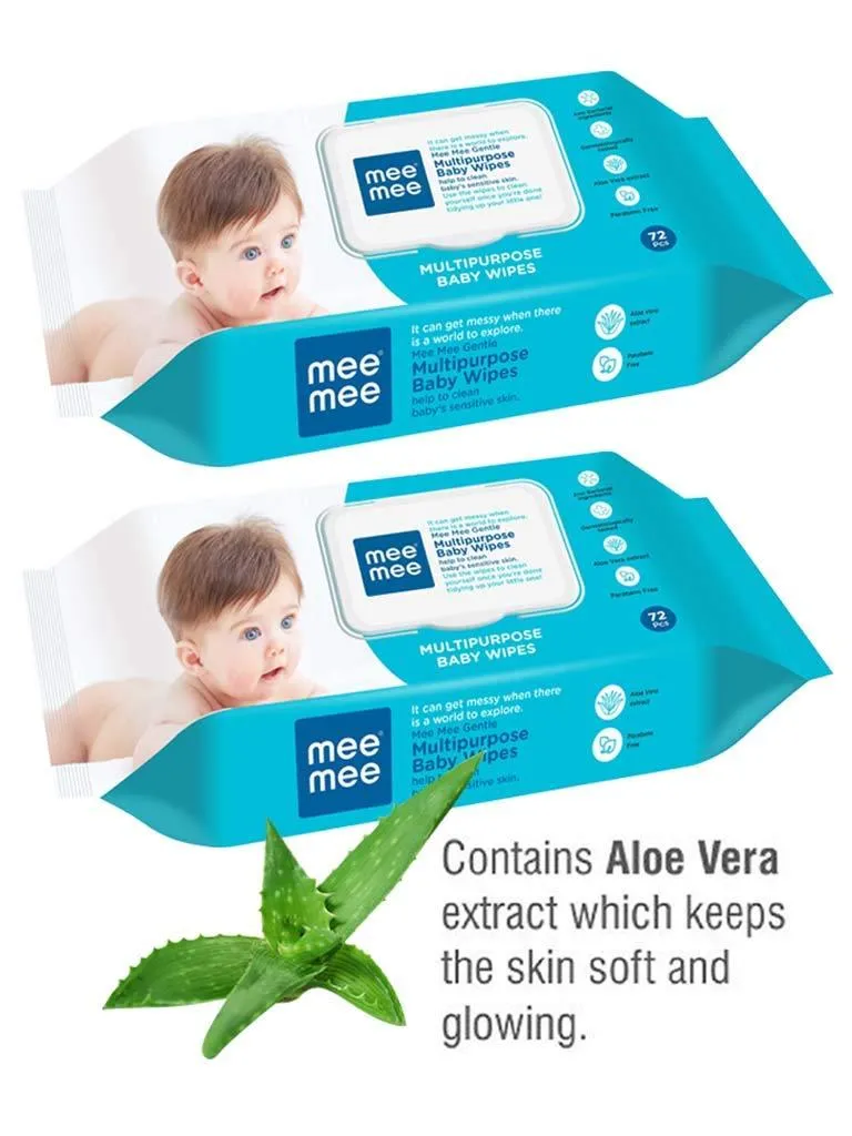 Baby Gentle Aloe Vera Premium Wet Wipes With Lid Pack (Pack of 2)