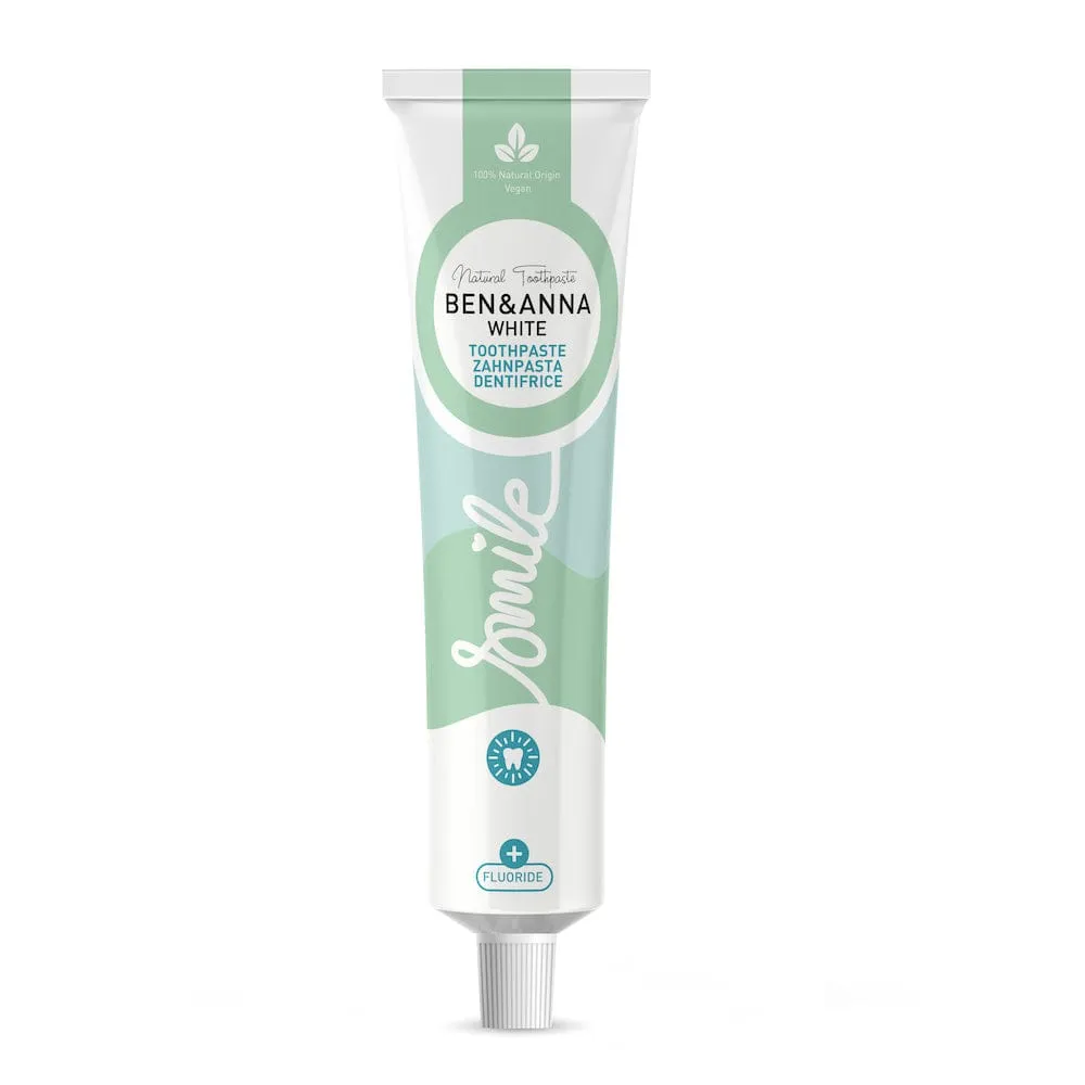 Ben & Anna Vegan Toothpaste Tube with Fluoride - White