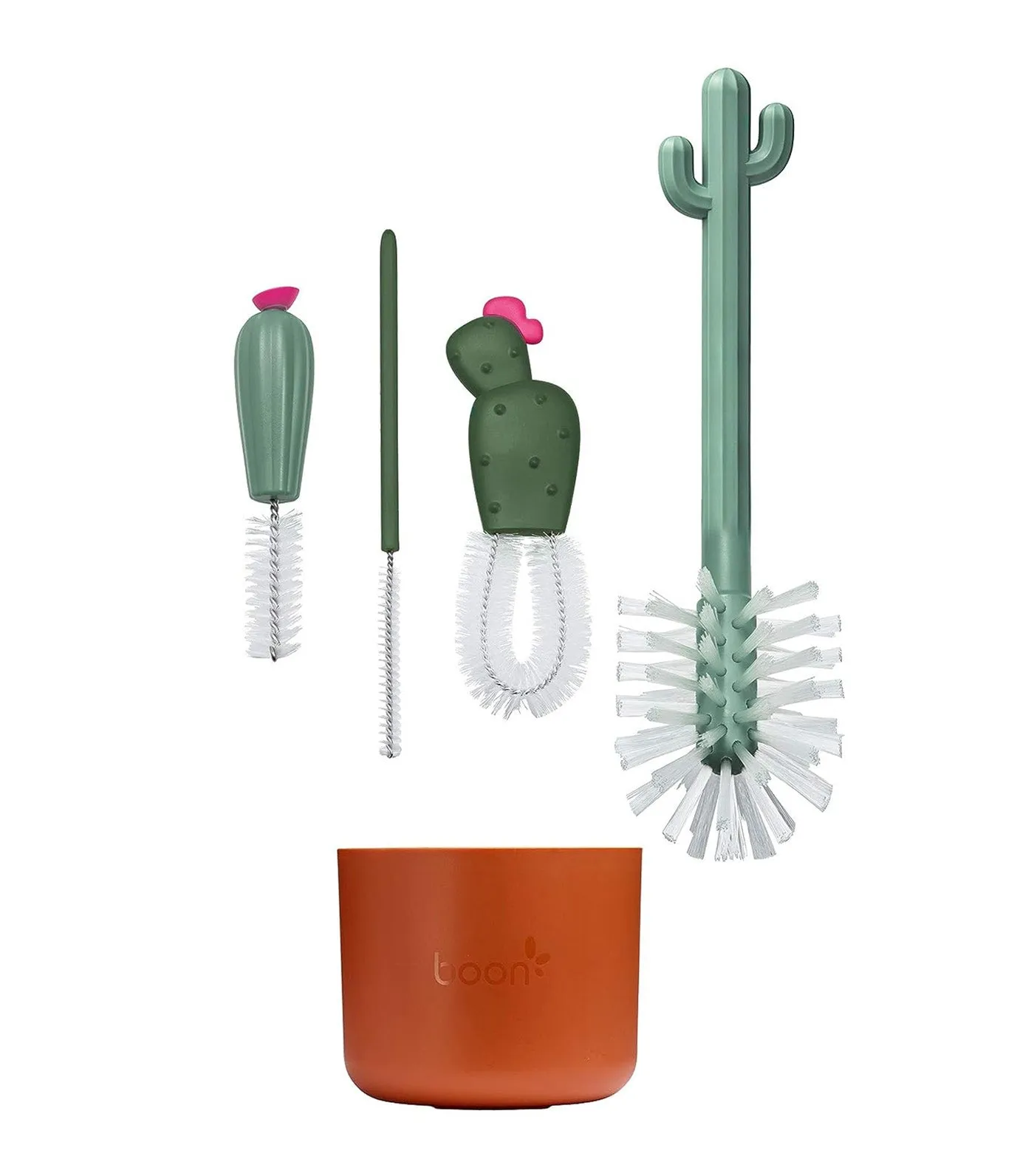 CACTI 4-Piece Bottle Brush Set Brown/Dark Green