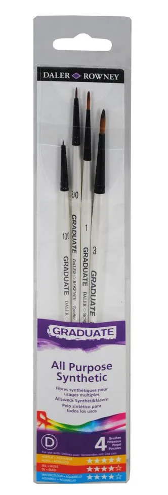 Daler Rowney Graduate Brushes Short Handle Synth Detail Brush Set