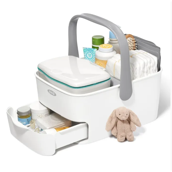 Diaper Caddy with Changing Mat - Grey