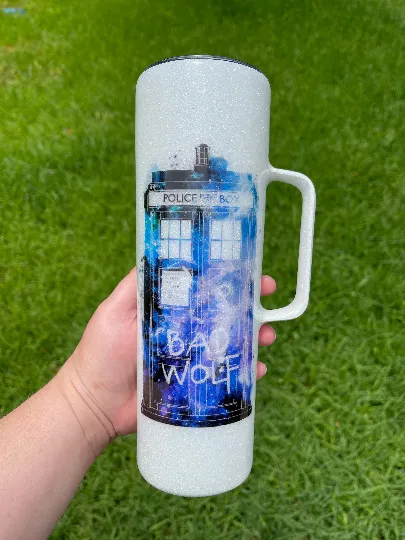 Doctor Who Glittered Tumbler