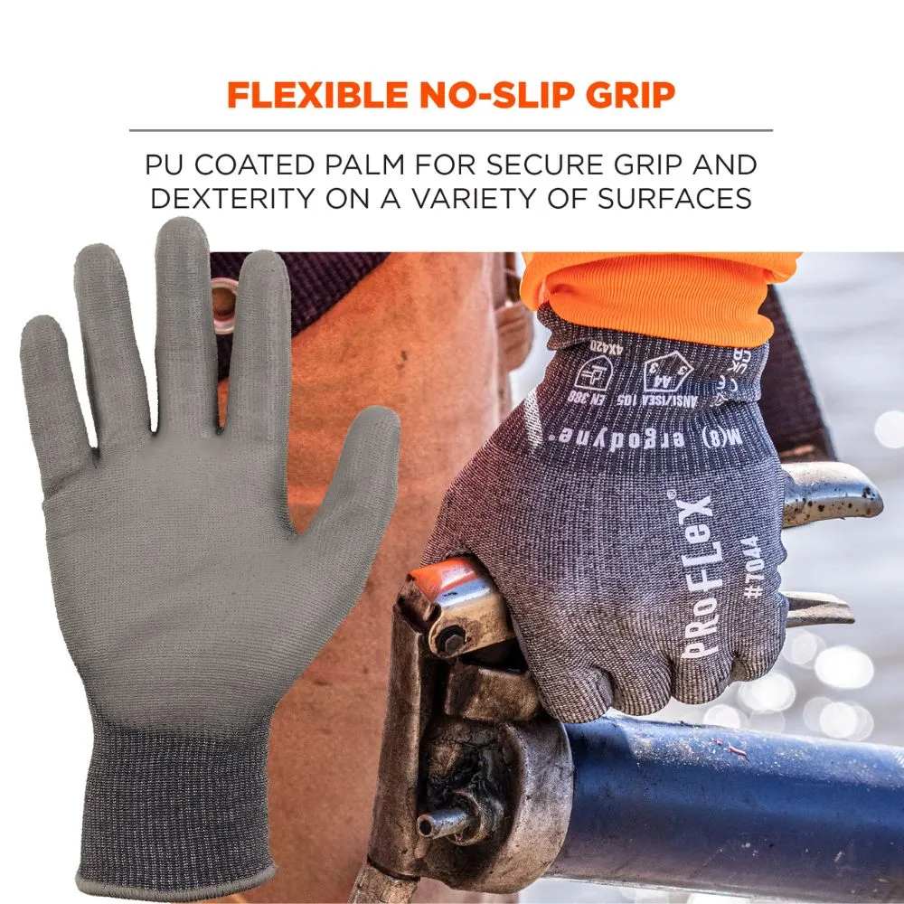 Ergodyne 10483 #7044 12-pair M Gray ANSI A4 PU Coated CR Gloves