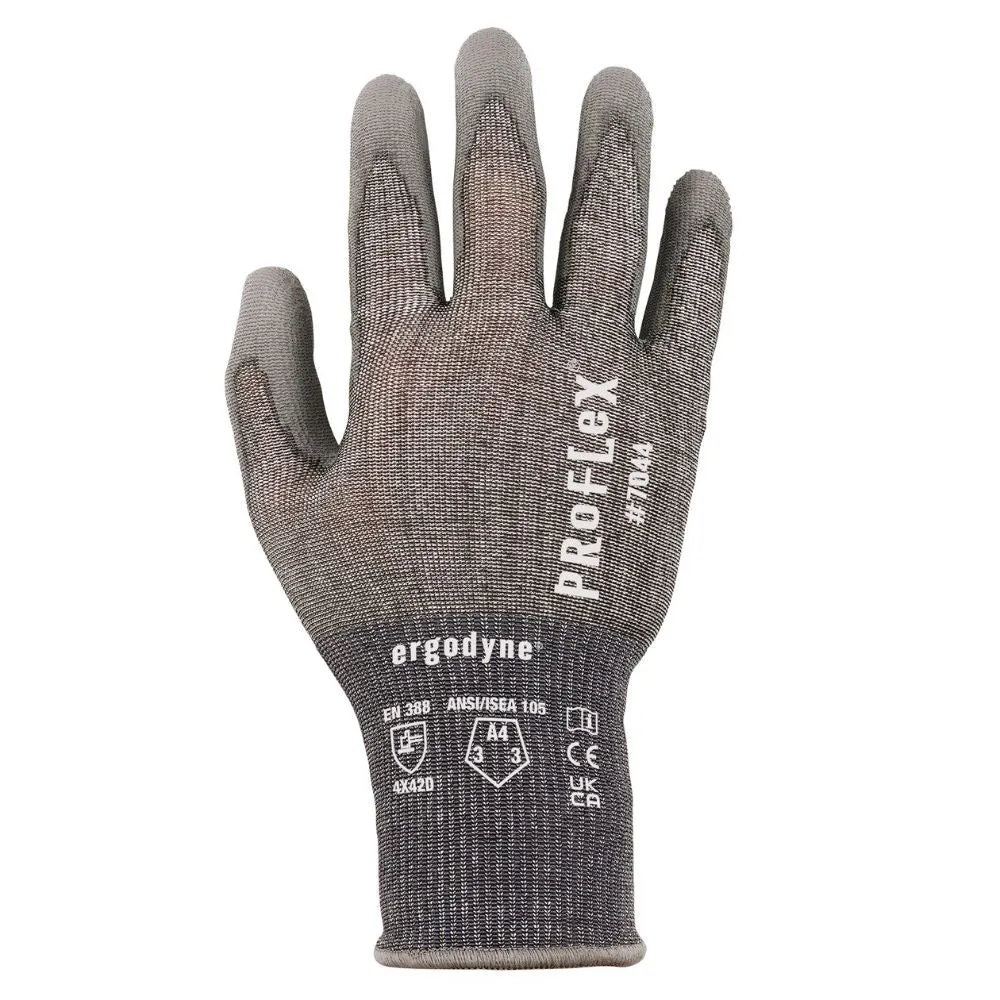 Ergodyne 10483 #7044 12-pair M Gray ANSI A4 PU Coated CR Gloves