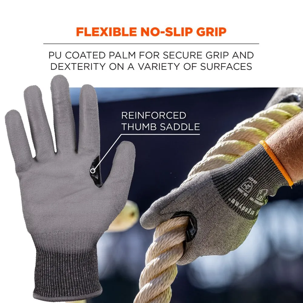 Ergodyne 18062 #7071 12-pair S Gray ANSI A7 PU Coated CR Gloves