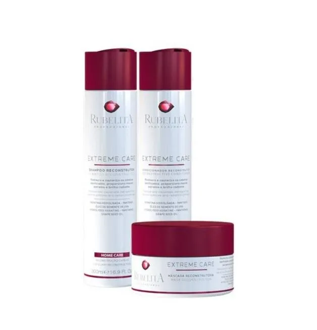 Extreme Care Hair Reconstruction Resistance Moisturizing Kit 3 Itens - Rubelita