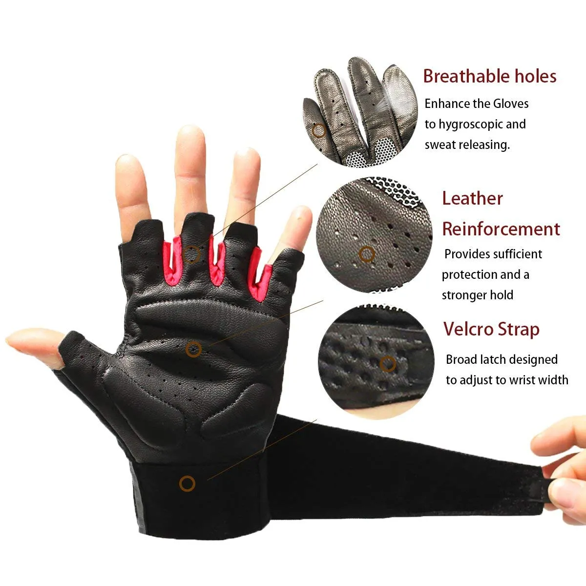 Fingerless Fitness Gloves - Day Wolf & Red