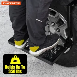 Folding Tire Step Portable Wheel Step Adjustable Height And Width Non-Slip For Truck SUV Pickup Max 350 Pounds