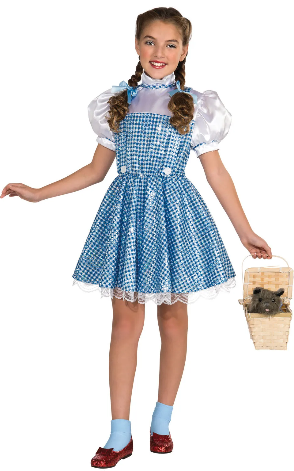 Girls Wizard of Oz Deluxe Sequin Dorothy Costume Character Fancy Dress