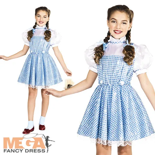 Girls Wizard of Oz Deluxe Sequin Dorothy Costume Character Fancy Dress