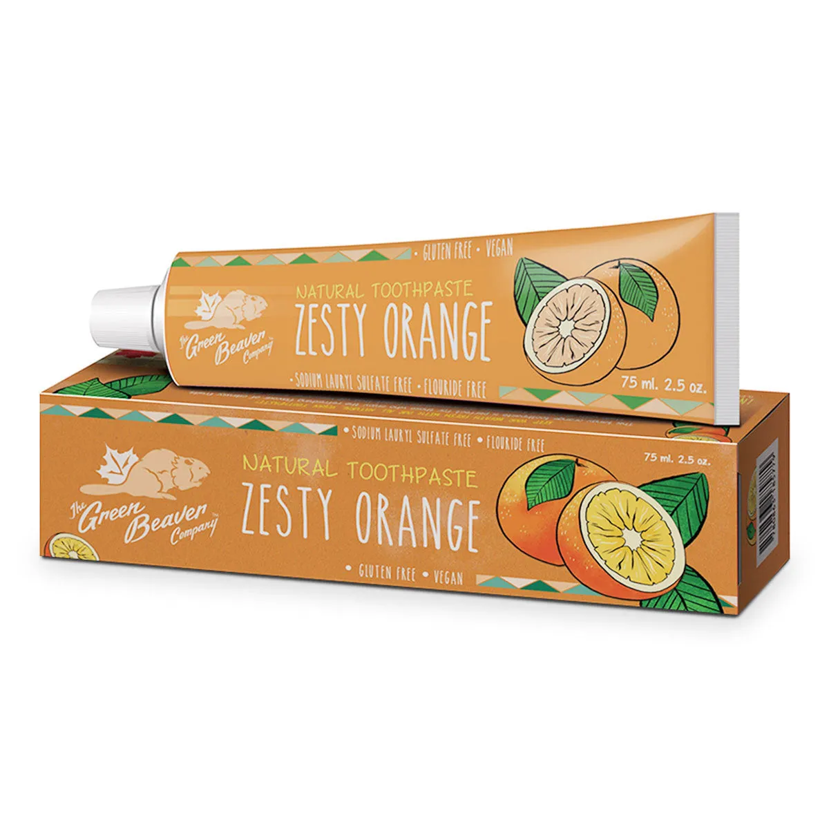 GREEN BEAVER - Zesty Orange Natural Toothpaste - 2.5 fl. oz. (75 ml)