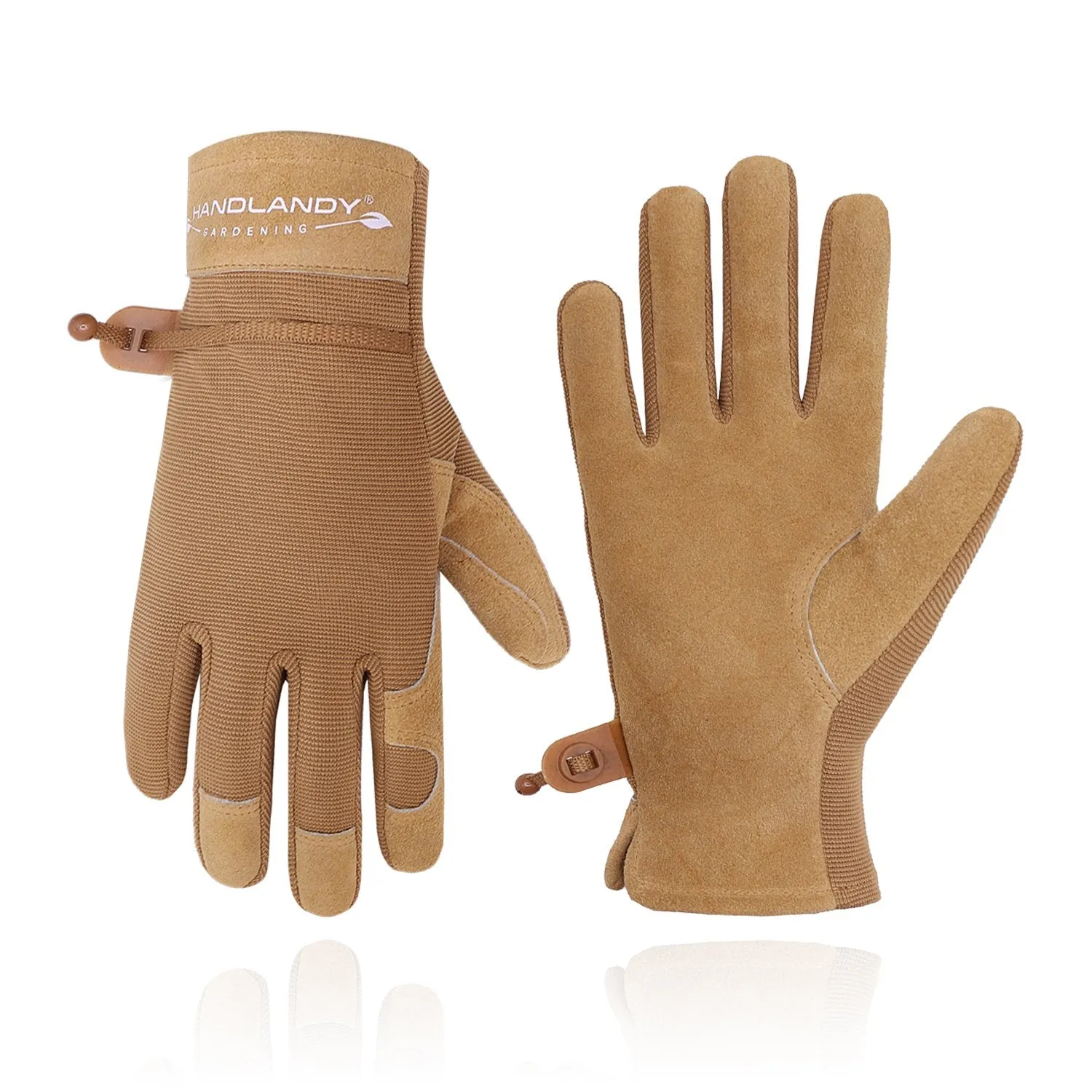 Handlandy Women Gardening Gloves Heavy Duty Leather Yard Work 6167