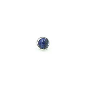 Handmade Sterling Silver Lapis Lazuli Nests | Single Stud Earrings | December Birthstone | Eco-Friendly Jewelry | Hypoallergenic & Nickel-Free | Natural Stone | Wedding Anniversary