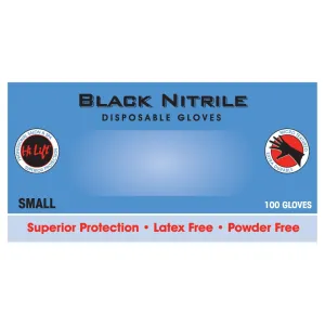 Hi Lift Black Nitrile Disposable Black Gloves