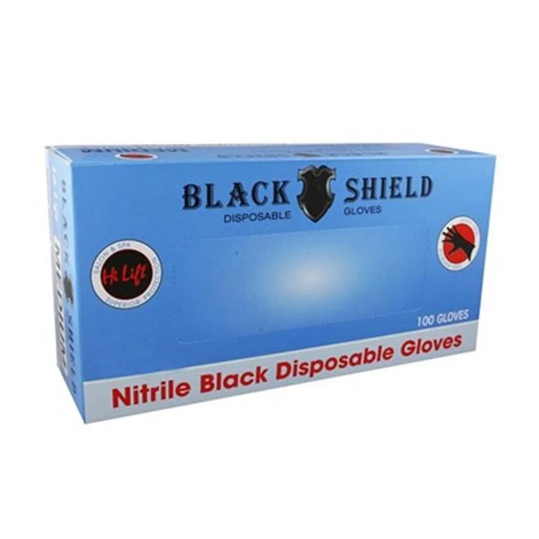 Hi Lift Shield Disposable 100 Large Gloves Black