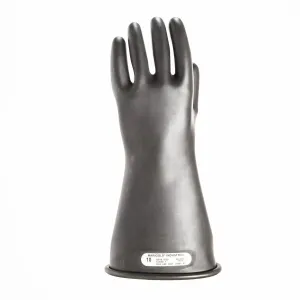 IRG114B - Class 1 (7,500 VOLTS) 14" Length Black Rubber Gloves