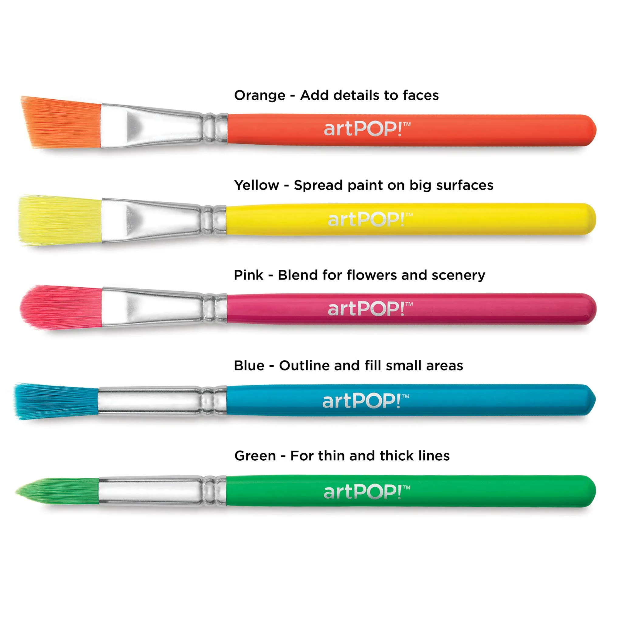 Kids Rainbow Brush Set - Set of 5