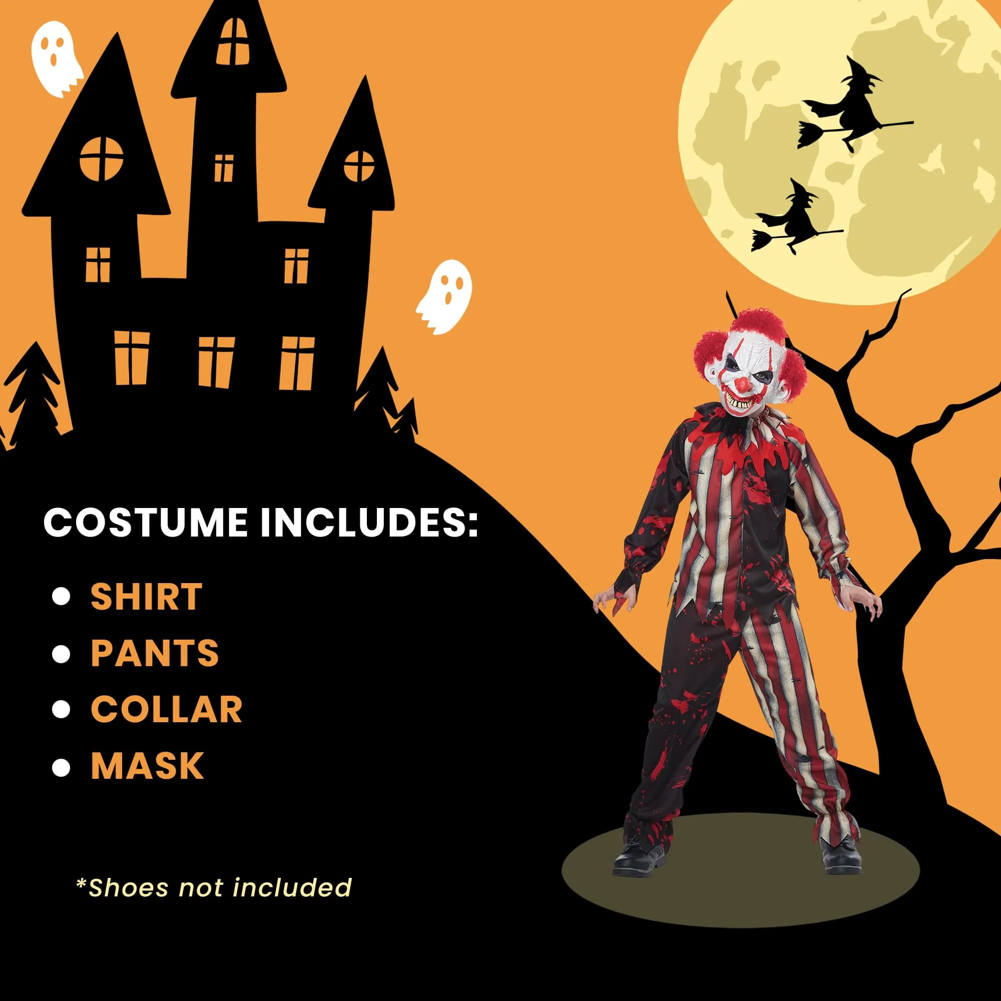 Killer Carnival Clown Child Costume