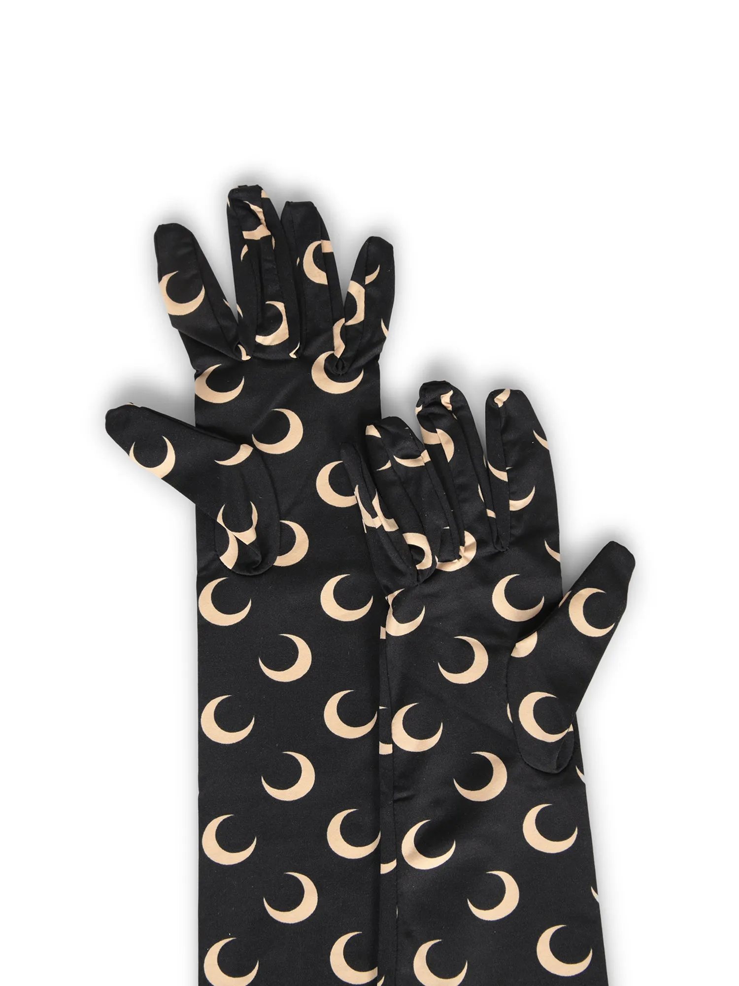 Moon Long Gloves in Black and Beige