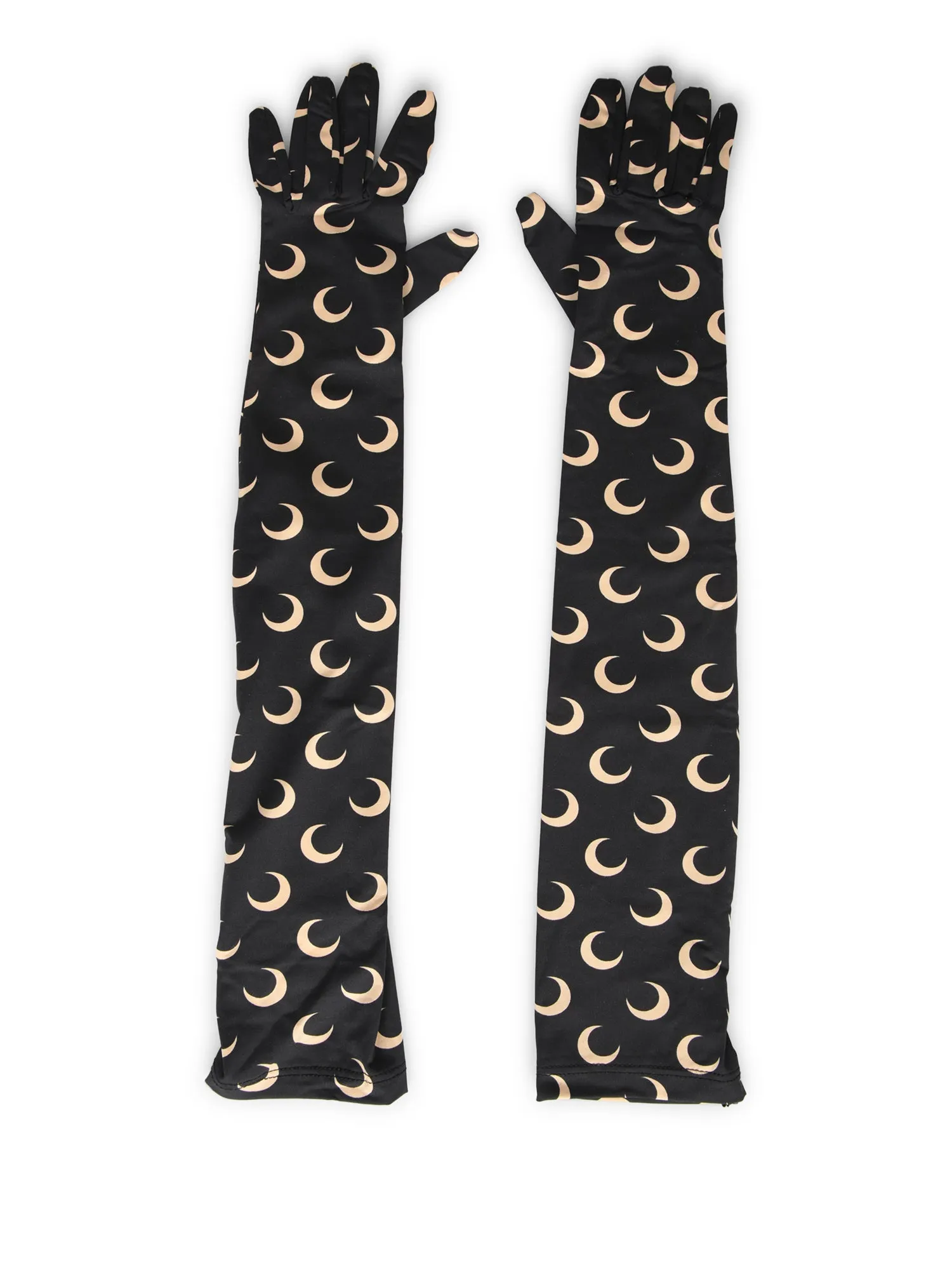 Moon Long Gloves in Black and Beige