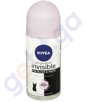 NIVEA 50ML INVISIBLE FOR BLACK&WHITE ROLL-ON (82240)