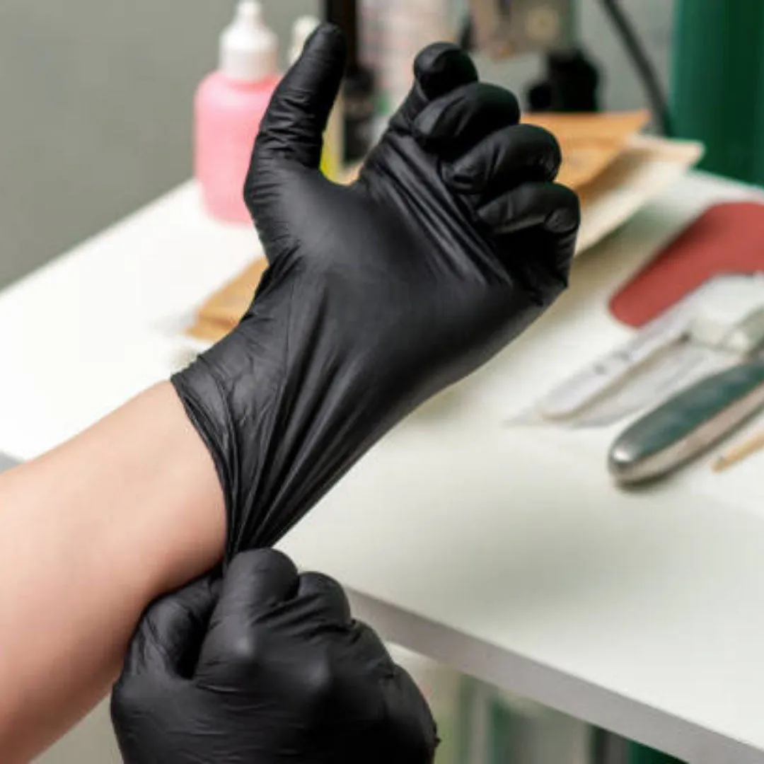 Polysilk by Shamrock Black Latex Gloves - Exam Grade, Powder Free (4 Mil), 1,000 Gloves