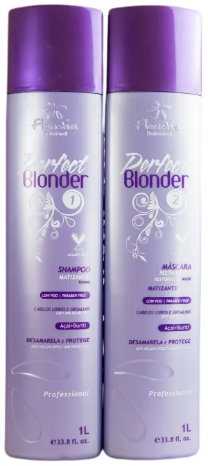 Restore Toning Shampoo & Mask Perfect Blonder Hair 2x1L - Floractive