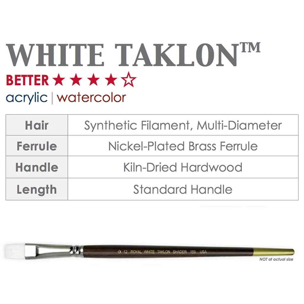 Royal White Taklon Synthetic Filament Brushes