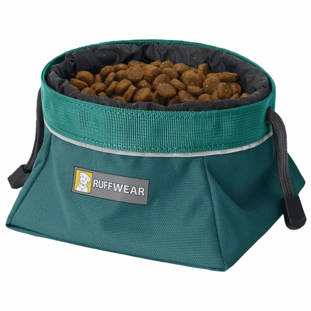 Ruffwear Quencher Cinch Top Collapsible Food & Water Dog Bowl (Tumalo Teal)