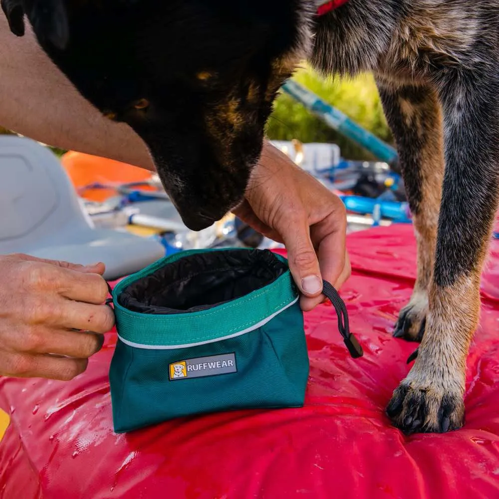 Ruffwear Quencher Cinch Top Collapsible Food & Water Dog Bowl (Tumalo Teal)