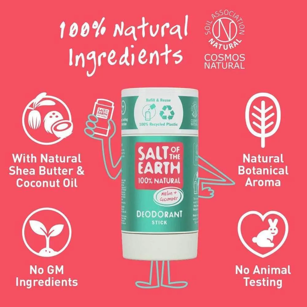 Salt of The Earth Natural Deodorant Stick (Refillable) - Melon & Cucumber