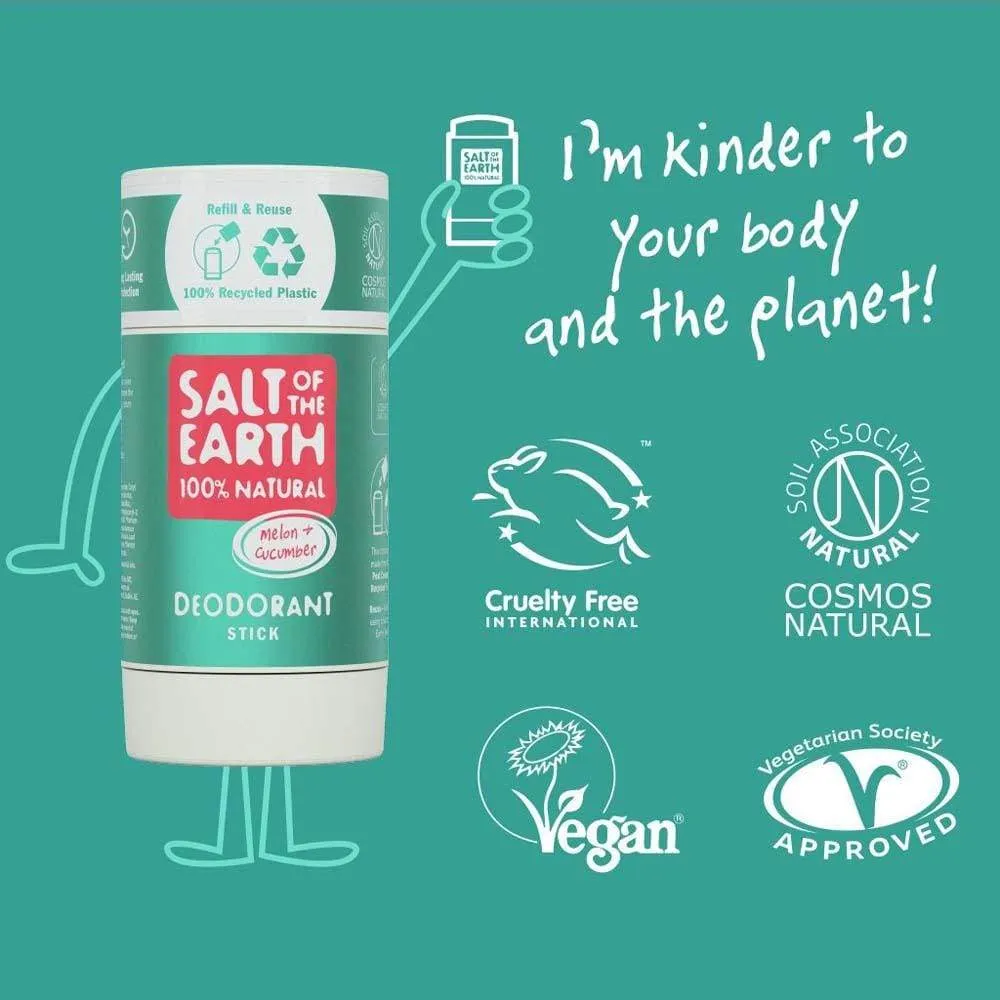 Salt of The Earth Natural Deodorant Stick (Refillable) - Melon & Cucumber