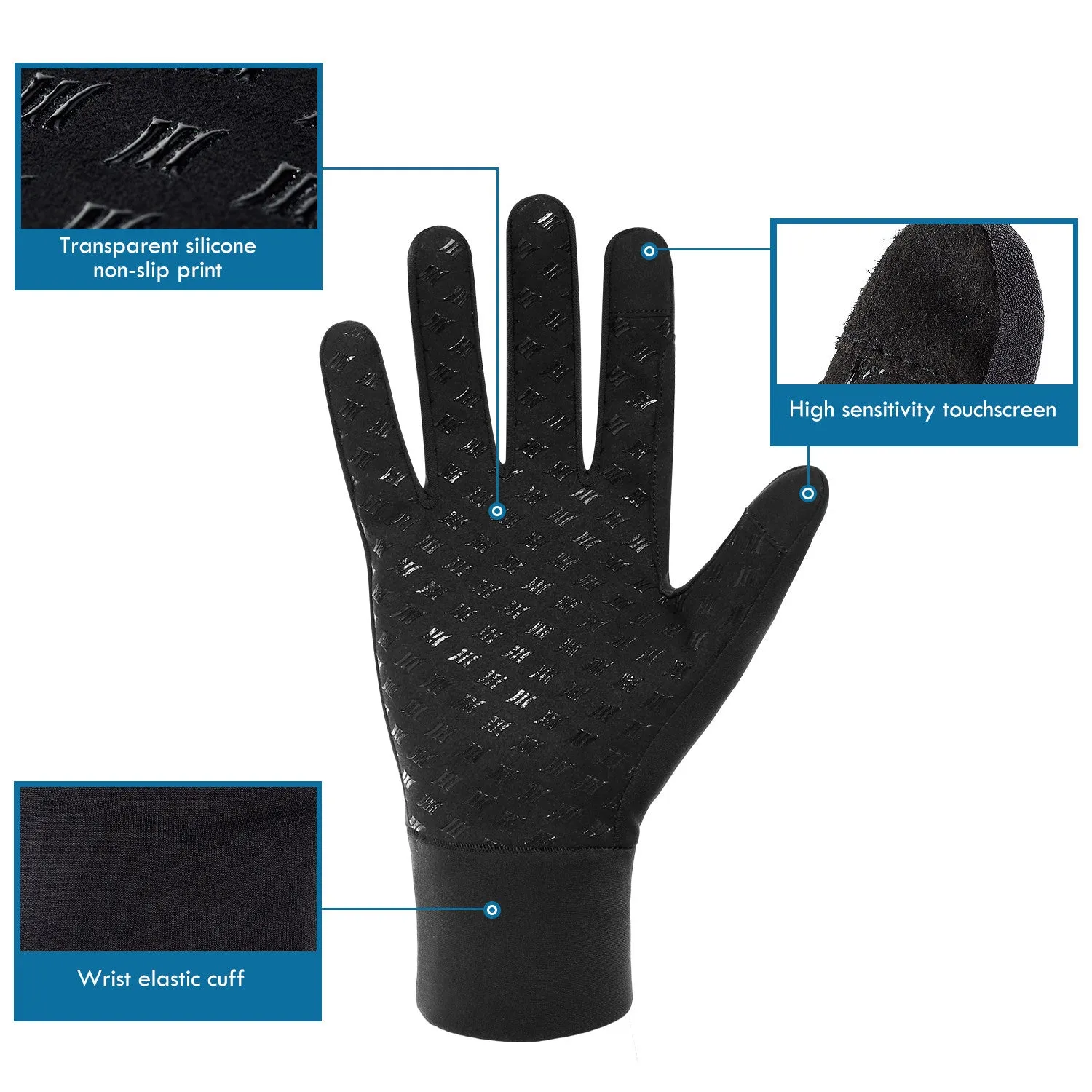 Santic Dorin Black Men Women Cycling Gloves