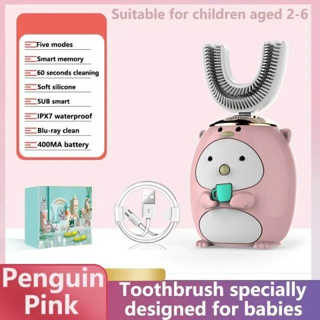 Smart Ultrasonic Silicone Toothbrush for Kids