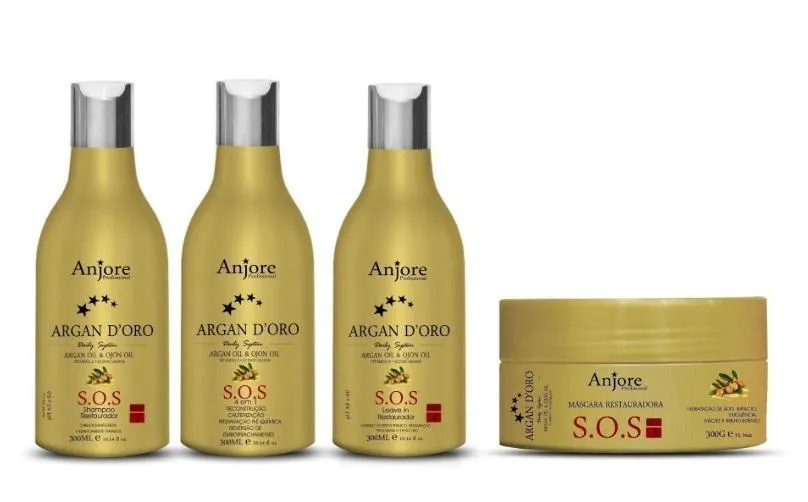 SOS Restoration Reconstruction Cauterization Argan D'oro Kit 3 Products - Anjore