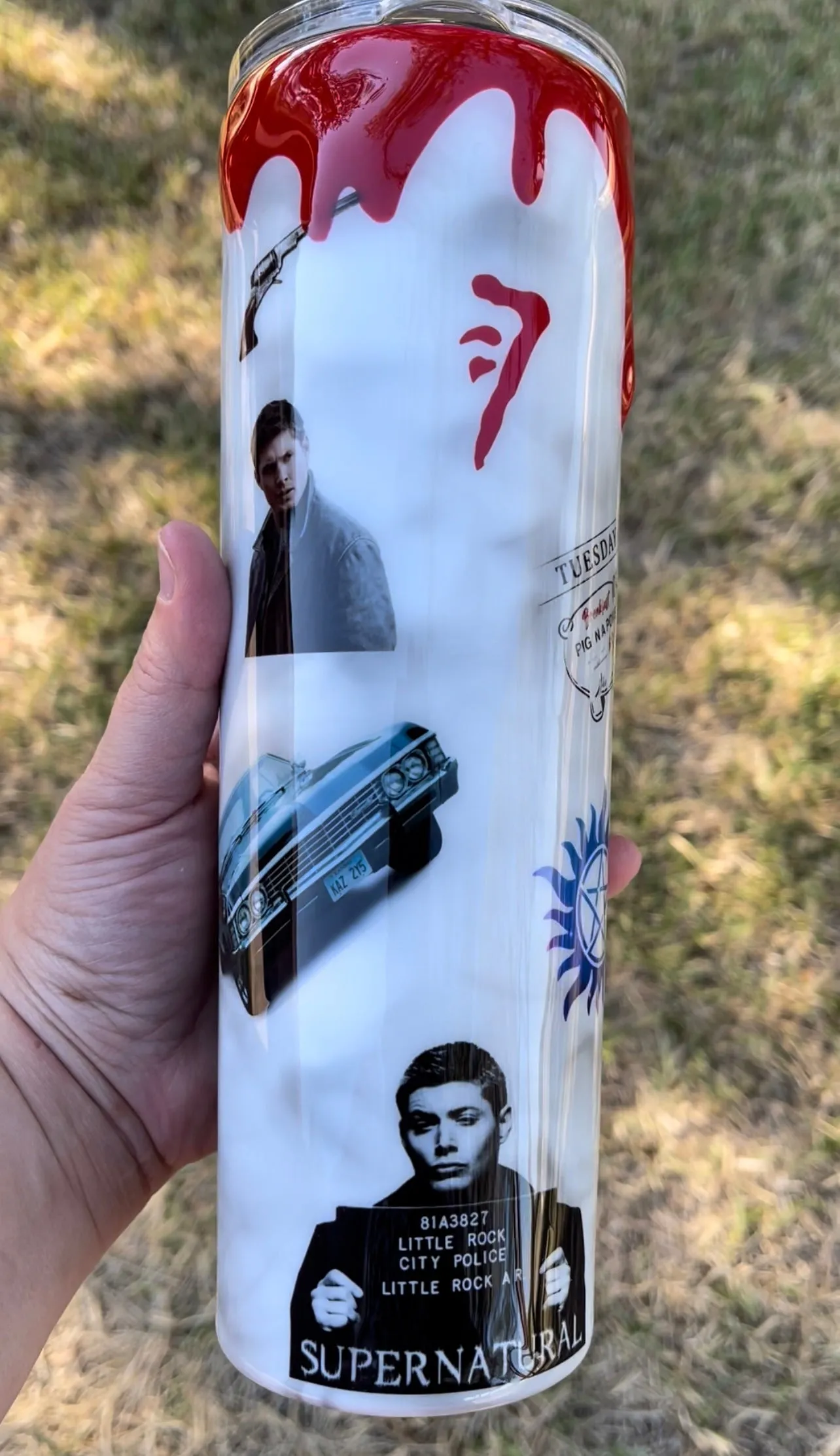 SPN Dean Themed 30oz Skinny Tumbler