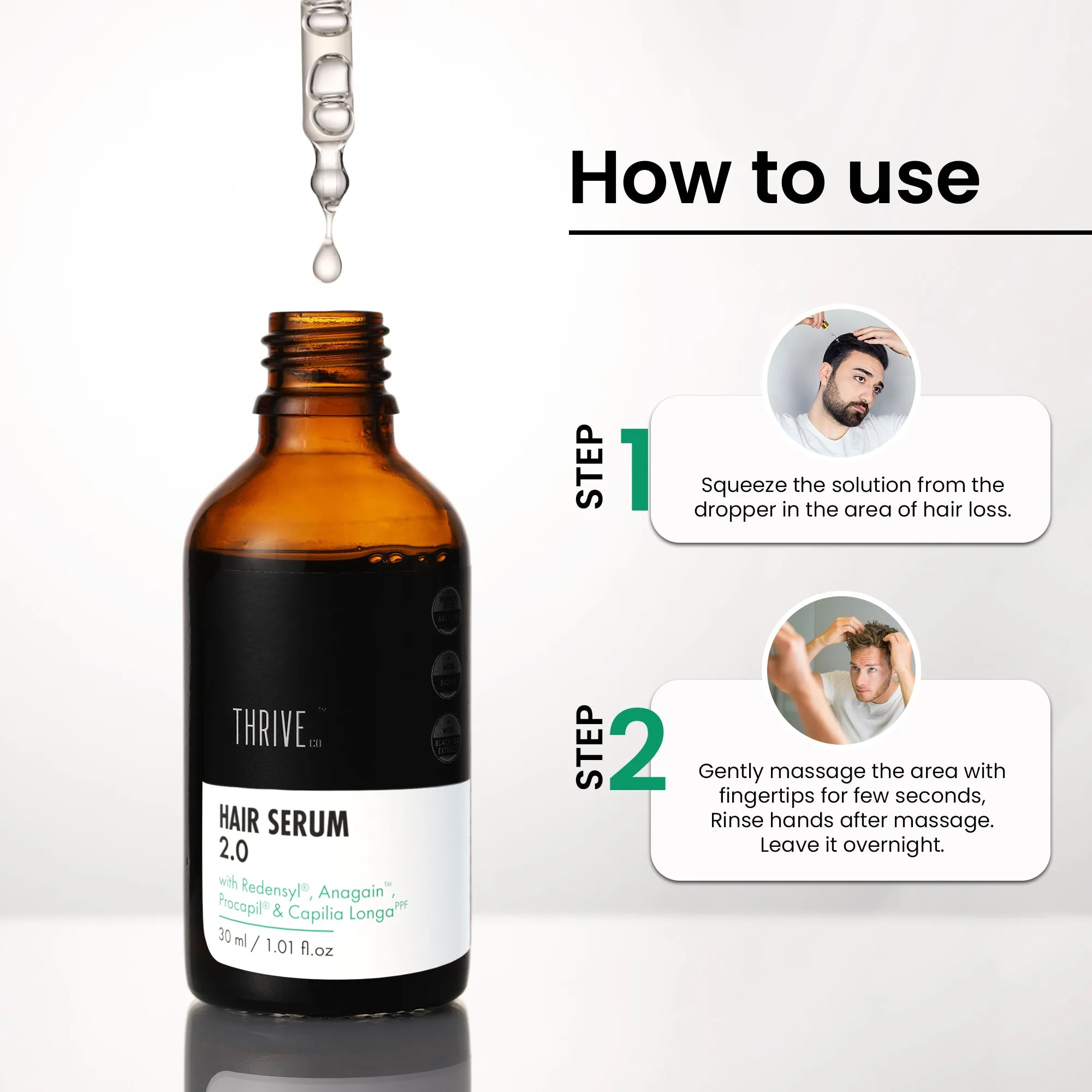 ThriveCo Restorative Hair Growth Kit: Hair Growth Serum 2.0 & Hair Vitalizing Shampoo