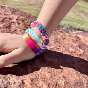 Tie Dye Silicone Bracelet Stacks Multiple Designs Available