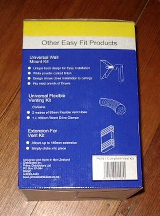 Universal EasyFit Dryer Air Vent Kit suits Fisher & Paykel Dryers - Part # D410