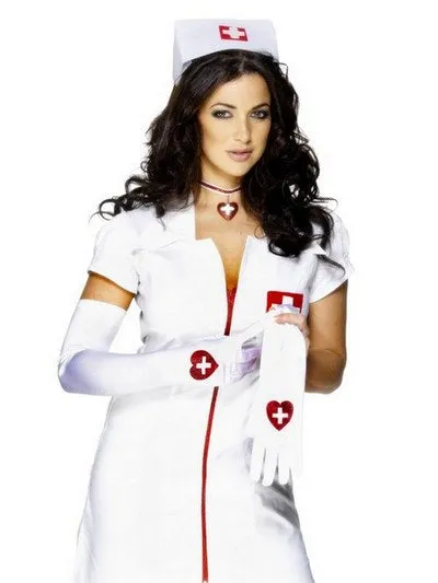 White Nurse Gloves Medical Costume Accessory