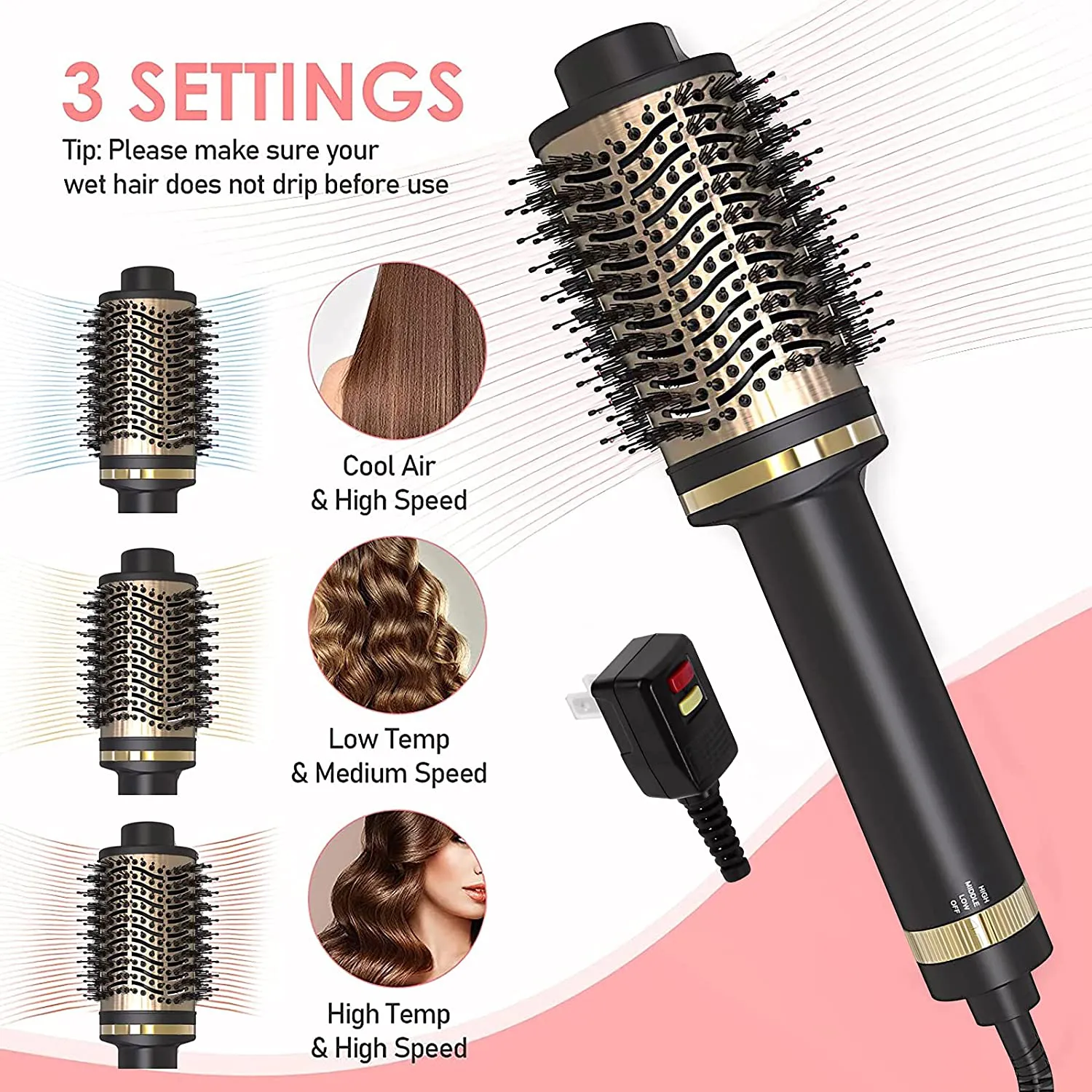 Women's Blow Dryer Hot Air Volumizer & Hair Dryer Brush