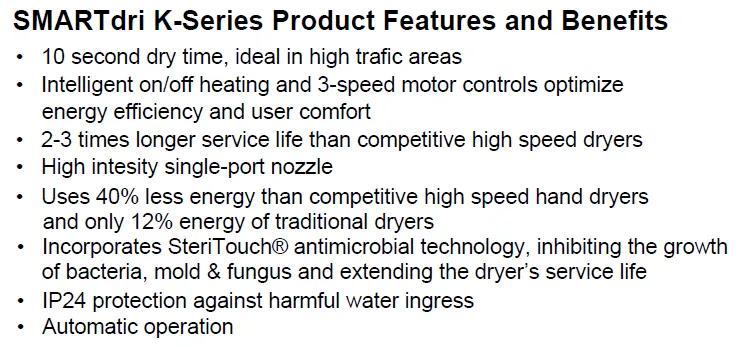 WORLD DRYER® K-975P SMARTdri® Plus ***DISCONTINUED***  No Longer Available in WHITE STEEL - Please see WORLD K-974P2